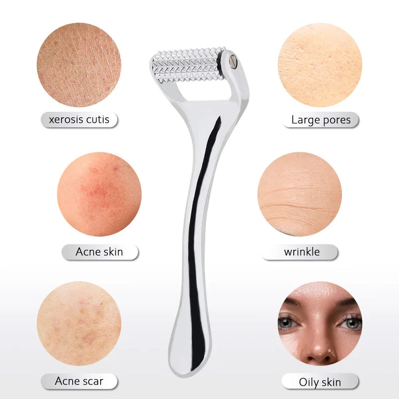 Face Massager Zinc Alloy Derma Roller Painless Micropin Skincare Facial Manual Massager Beauty Tools Face Roller Wrinkle Remover-Health Wisdom™