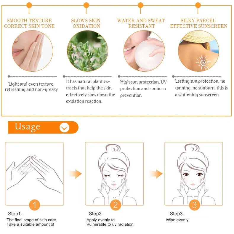 Facial Body Sunscreen Whitening Sun Cream Sunblock Skin Protective Cream Anti-Aging Oil-control Moisturizing SPF90 Face-Health Wisdom™