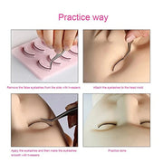False Eyelash Extension Training Kit Makeup Practice Model Head Eye Pads Tweezers Glue Ring Brush Grafting Eyelash Tools Set-Health Wisdom™