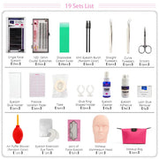 False Eyelash Extension Training Kit Makeup Practice Model Head Eye Pads Tweezers Glue Ring Brush Grafting Eyelash Tools Set-Health Wisdom™
