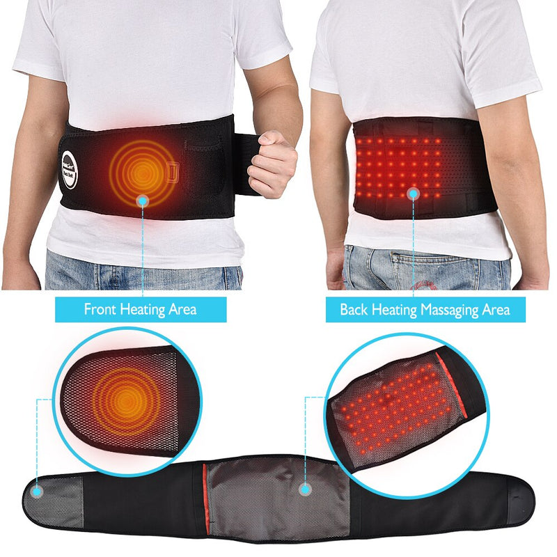 Far Infrared Heated Therapy Waist Massage Low Back Belt Herniated Disc Scoliosis Pain Relief Spine Lumbar Brace Support Massager-Health Wisdom™