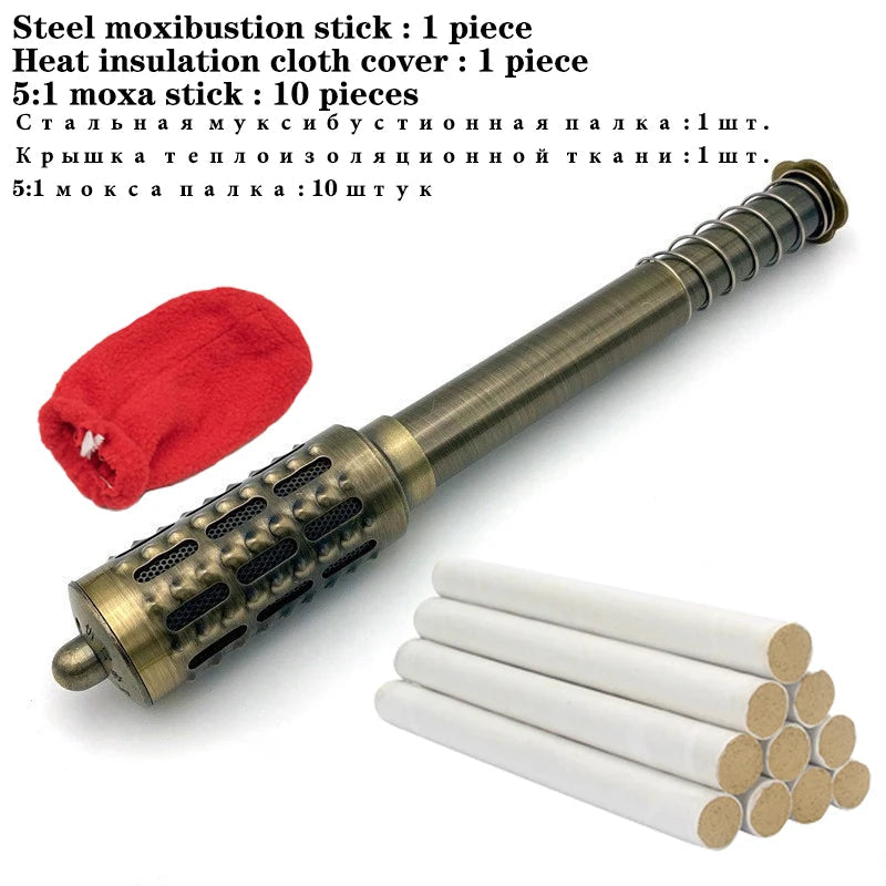 Fine Copper Moxibustion Tool Handhold Moxa Stick Burner Rotable Massager Warm Acupoint Meridians of Body Health Care-Health Wisdom™