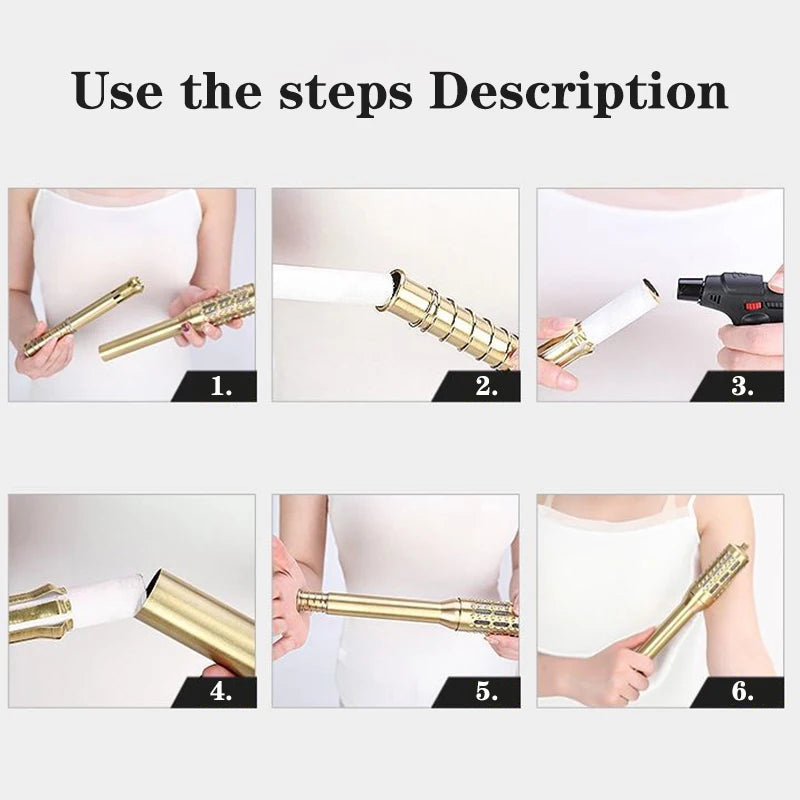 Fine Copper Moxibustion Tool Handhold Moxa Stick Burner Rotable Massager Warm Acupoint Meridians of Body Health Care-Health Wisdom™