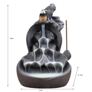 Free Gourd and Lotu Waterfall Incense Burner Incense Stick Holder Censer Purple Clay Aroma Smoke Backflow Home Decor -No Incense-Health Wisdom™