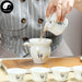 Full Gongfu Gaiwan Tea Set, White Porcelain, 禅 Zen Monk Design, 6 Cups