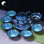 Full Kungfu Tea Set With 6 Cups 天目釉-Health Wisdom™