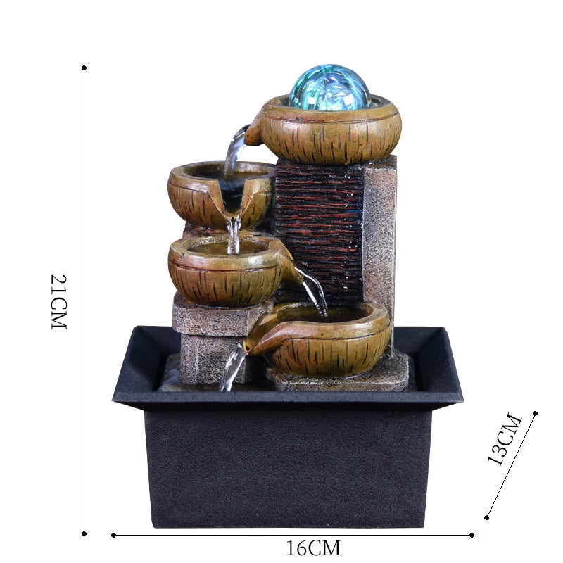 Gifts Desktop Water Fountain Portable Tabletop Waterfall Kit Soothing Relaxation Zen Meditation Lucky Fengshui Home Decorations-Health Wisdom™