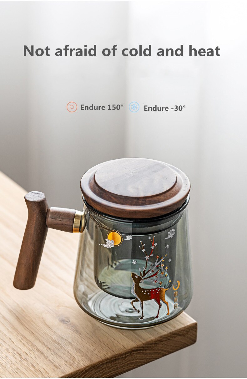 Glass Office Cup With Handle Household Filter Tea Making Cup Tea Separation Mug Modern Light Luxury Simple Water Cup-Health Wisdom™