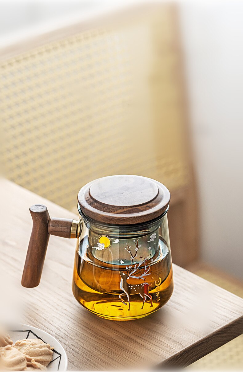 Glass Office Cup With Handle Household Filter Tea Making Cup Tea Separation Mug Modern Light Luxury Simple Water Cup-Health Wisdom™
