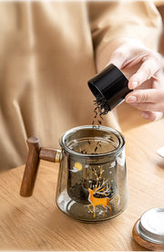 Glass Office Cup With Handle Household Filter Tea Making Cup Tea Separation Mug Modern Light Luxury Simple Water Cup-Health Wisdom™