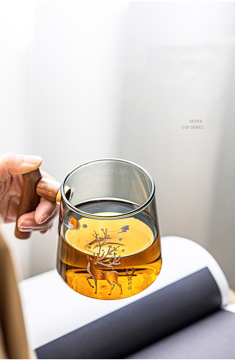 Glass Office Cup With Handle Household Filter Tea Making Cup Tea Separation Mug Modern Light Luxury Simple Water Cup-Health Wisdom™