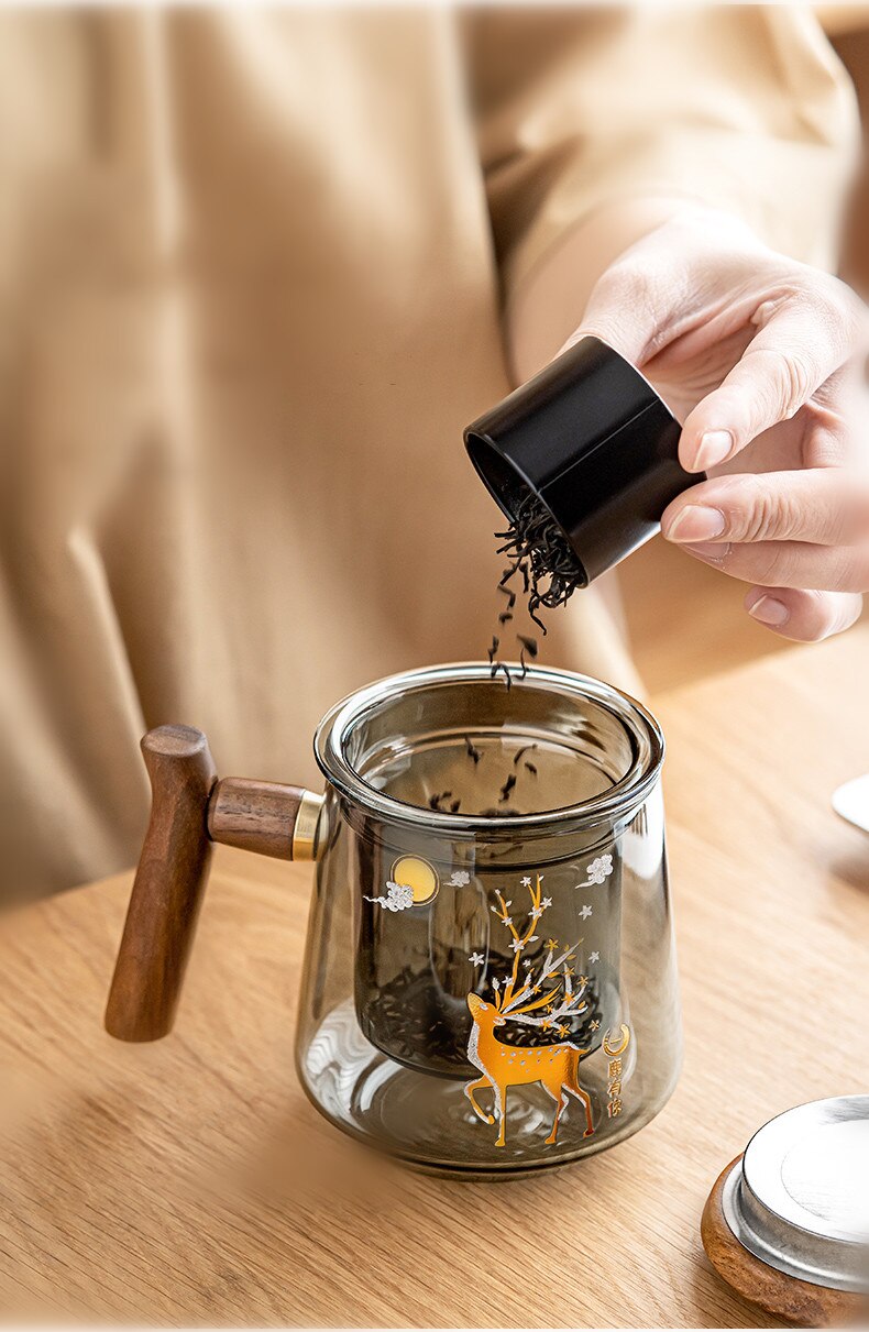 Glass Office Cup With Handle Household Filter Tea Making Cup Tea Separation Mug Modern Light Luxury Simple Water Cup-Health Wisdom™