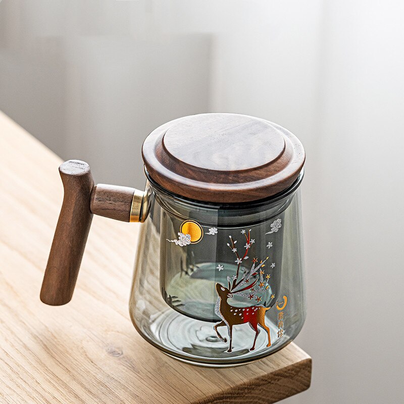 Glass Office Cup With Handle Household Filter Tea Making Cup Tea Separation Mug Modern Light Luxury Simple Water Cup-Health Wisdom™