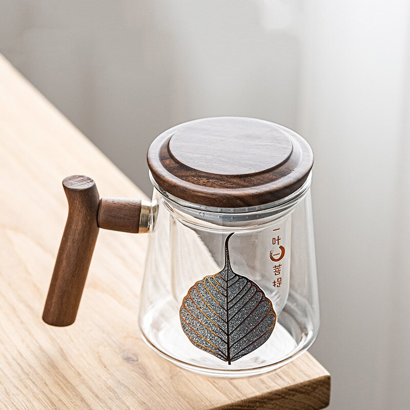 Glass Office Cup With Handle Household Filter Tea Making Cup Tea Separation Mug Modern Light Luxury Simple Water Cup-Health Wisdom™