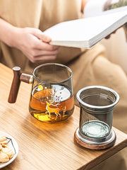 Glass Office Cup With Handle Household Filter Tea Making Cup Tea Separation Mug Modern Light Luxury Simple Water Cup-Health Wisdom™