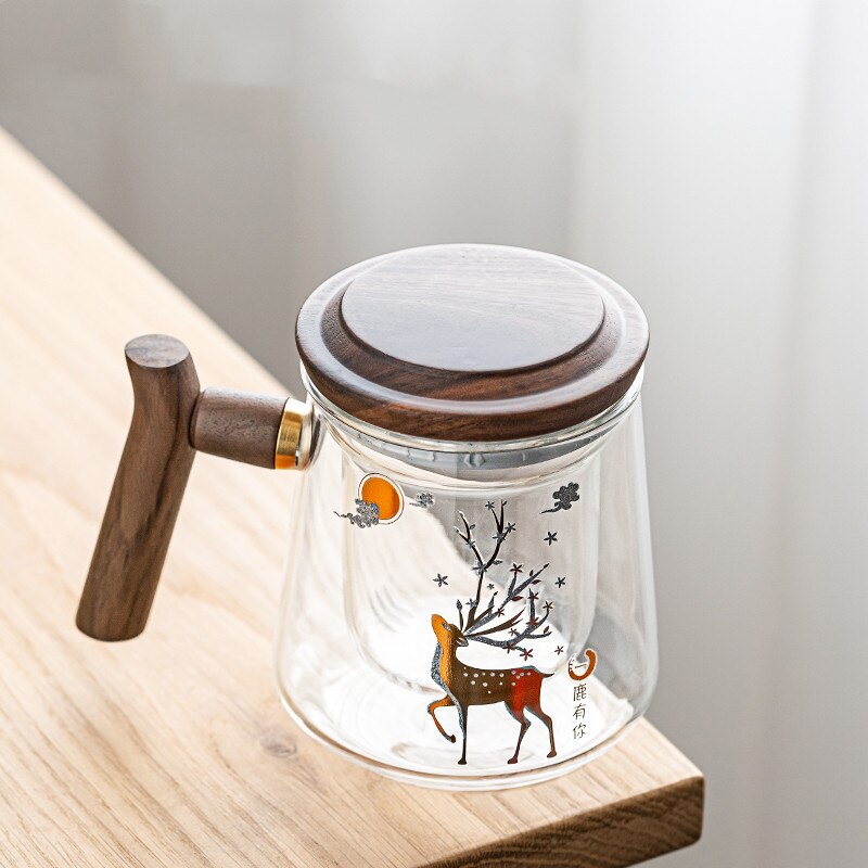 Glass Office Cup With Handle Household Filter Tea Making Cup Tea Separation Mug Modern Light Luxury Simple Water Cup-Health Wisdom™