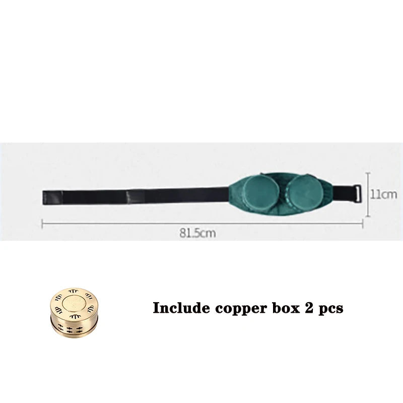 Green Velvet Moxibustion Box Bag Burner Acupuncture Meridian Heating Therapy Warm Pain Relief Free Shipping-Health Wisdom™