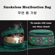 Green Velvet Moxibustion Box Bag Burner Acupuncture Meridian Heating Therapy Warm Pain Relief Free Shipping-Health Wisdom™