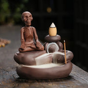 Halloween Ornament Skull Backflow Incense Burner Purple Clay Incense Stick Holder, Aromatherapy Home Decor Censer (No Incense)-Health Wisdom™