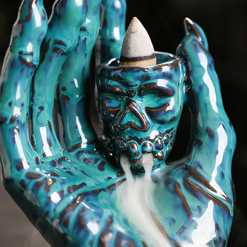 Halloween Skull Decoration Halloween Atmosphere Decor Terrifying Skull Creative Aromatherapy Stove Backflow Incense Burner-Health Wisdom™