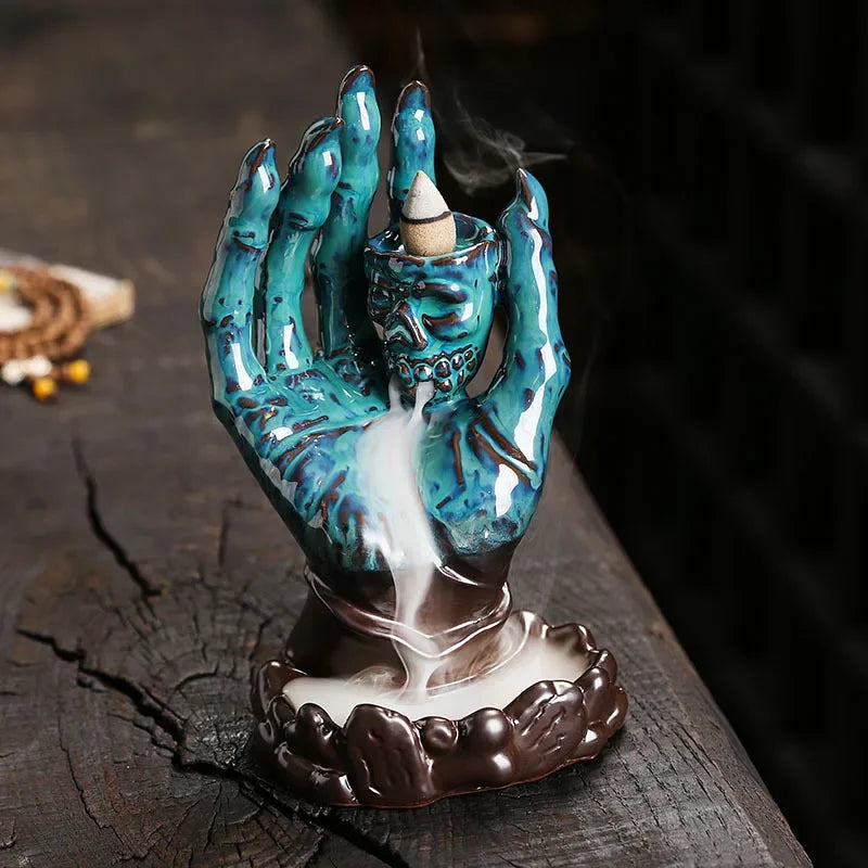 Halloween Skull Decoration Halloween Atmosphere Decor Terrifying Skull Creative Aromatherapy Stove Backflow Incense Burner-Health Wisdom™