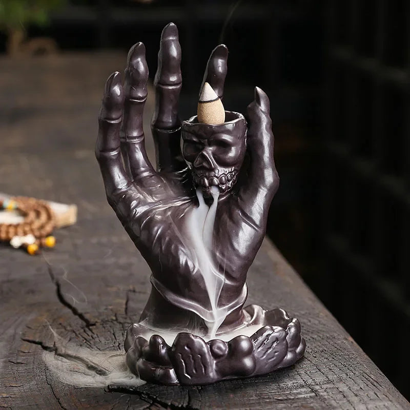 Halloween Skull Decoration Halloween Atmosphere Decor Terrifying Skull Creative Aromatherapy Stove Backflow Incense Burner-Health Wisdom™