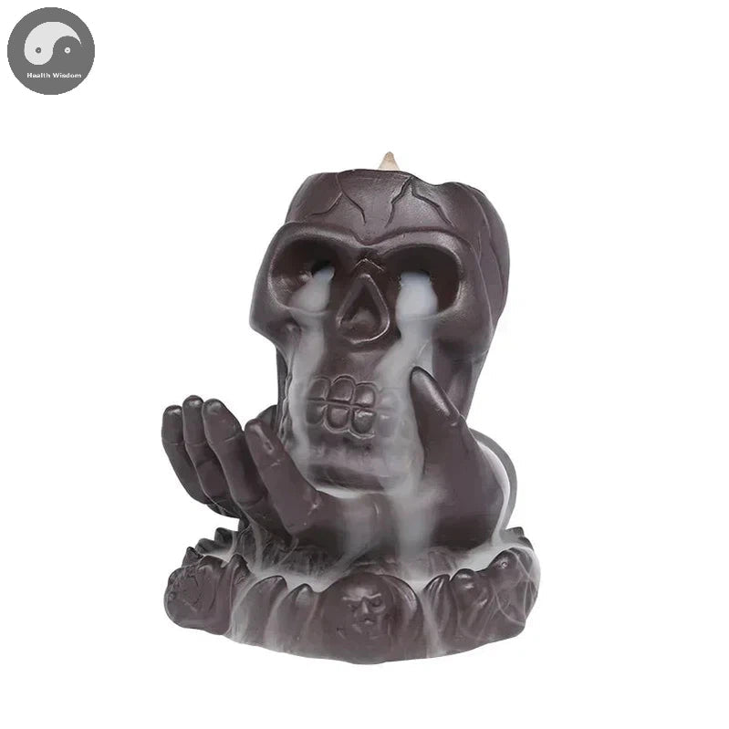 Halloween Skull Statue Home Decoration Fantasy Gifts Skull Backflow Incense Burner Creative Home Aromatherapy Gift - No Incense-Health Wisdom™