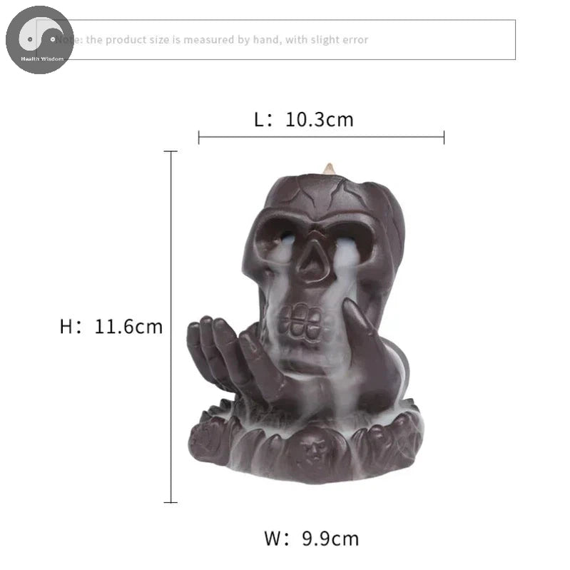Halloween Skull Statue Home Decoration Fantasy Gifts Skull Backflow Incense Burner Creative Home Aromatherapy Gift - No Incense-Health Wisdom™