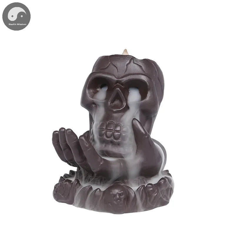 Halloween Skull Statue Home Decoration Fantasy Gifts Skull Backflow Incense Burner Creative Home Aromatherapy Gift - No Incense-Health Wisdom™