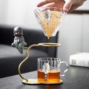 Hand Brewed Coffee Filter Set With Two Glass Coffee Cups Hand Brewing Pots Coffee Pour Over Coffee Kettle Pot Dripper Stand Cup-Health Wisdom™