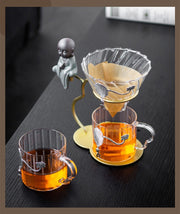 Hand Brewed Coffee Filter Set With Two Glass Coffee Cups Hand Brewing Pots Coffee Pour Over Coffee Kettle Pot Dripper Stand Cup-Health Wisdom™