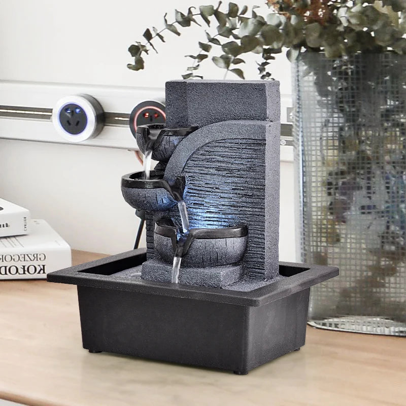 HandMade Home Decorative Desktop Fountains Indoor Water Fountain Creative Craft Home Decor&Figurines FengShui Waterfall Fountain-Health Wisdom™