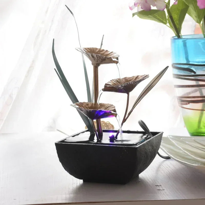 Handmade Craft Gifts Home Decorative Indoor Water Fountain Feng Shui Wheel Desktop Water Fountain for Home Office Teahouse Decor-Health Wisdom™