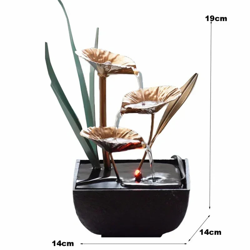 Handmade Craft Gifts Home Decorative Indoor Water Fountain Feng Shui Wheel Desktop Water Fountain for Home Office Teahouse Decor-Health Wisdom™