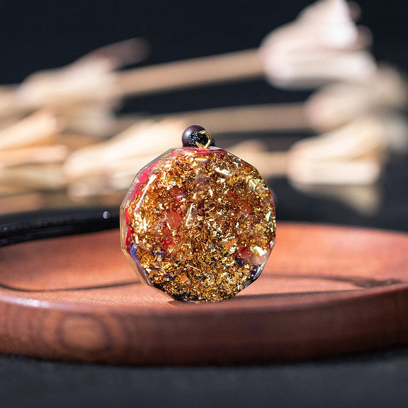 Handmade Ganesha Pendant Orgone Necklace For Men And Women Protection And Healing Crystal Orgonite Chakra Pendant With Adjustable Rope-Health Wisdom™