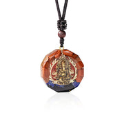 Handmade Ganesha Pendant Orgone Necklace For Men And Women Protection And Healing Crystal Orgonite Chakra Pendant With Adjustable Rope-Health Wisdom™