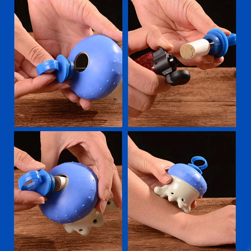 Head Moxibustion Moxa Therapy Warm Body Acupuncture Meridian Massage Relieve Headaches Promotes Sleep Health Care Ceramic Burner-Health Wisdom™
