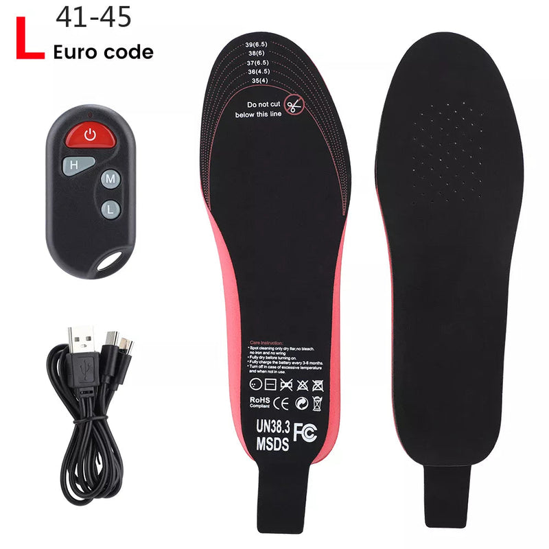 Heated Insoles 2100mAh Electric Foot Warmer Hot Compress Remote Control 3-speed Shoes Pads For Skiing Winter Outdoor-Health Wisdom™