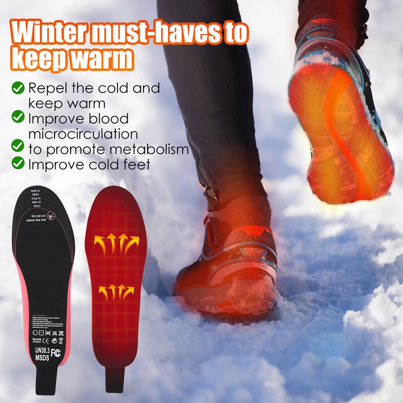 Heated Shoe Insoles Feet Warm Sock Pad 2100mAh USB Recharge Remote Control 3-Level Hot Compress For Skiing Winter Outdoor-Health Wisdom™