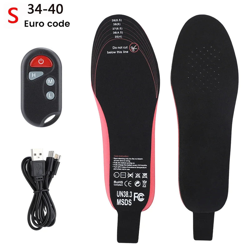 Heated Shoe Insoles Feet Warm Sock Pad 2100mAh USB Recharge Remote Control 3-Level Hot Compress For Skiing Winter Outdoor-Health Wisdom™