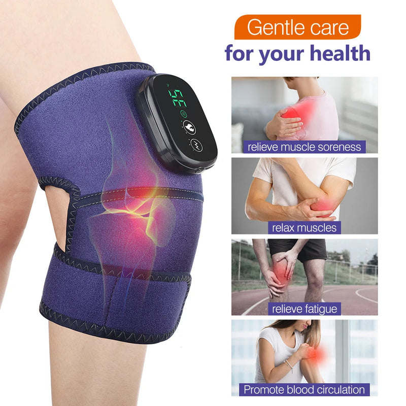 Heating Knee Massage Pad Protection Red Light Physiotherapy Vibrador Joint Pain Relief Instrument Swelling Arthritis Leg Elbow-Health Wisdom™