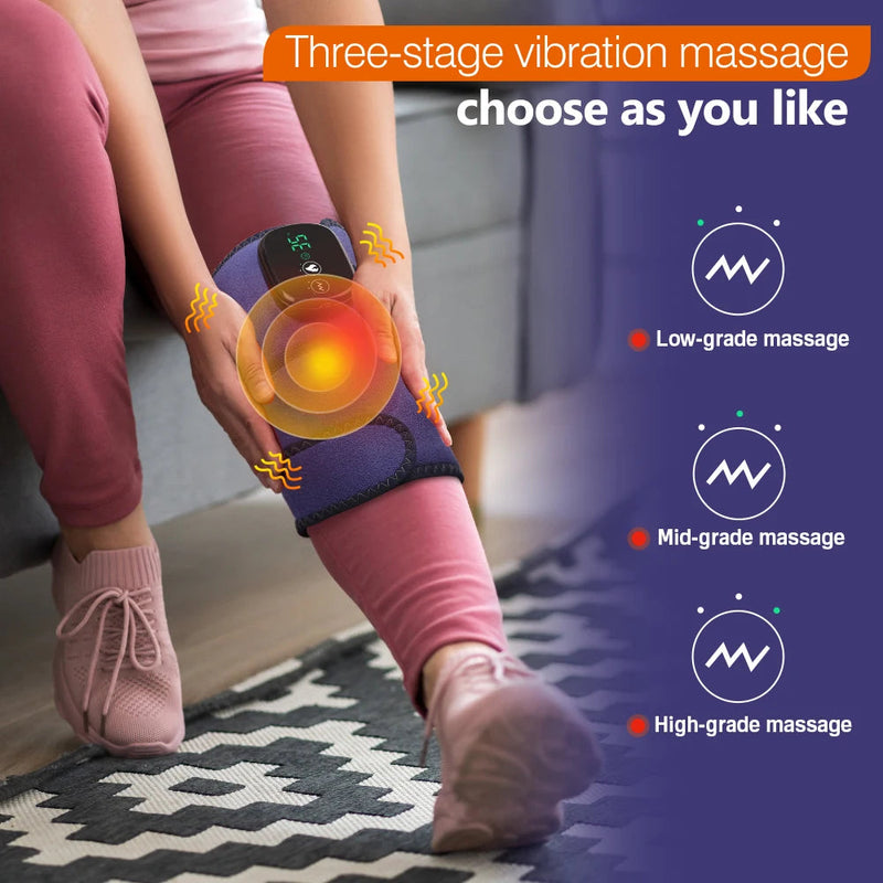 Heating Knee Massage Pad Protection Red Light Physiotherapy Vibrador Joint Pain Relief Instrument Swelling Arthritis Leg Elbow-Health Wisdom™