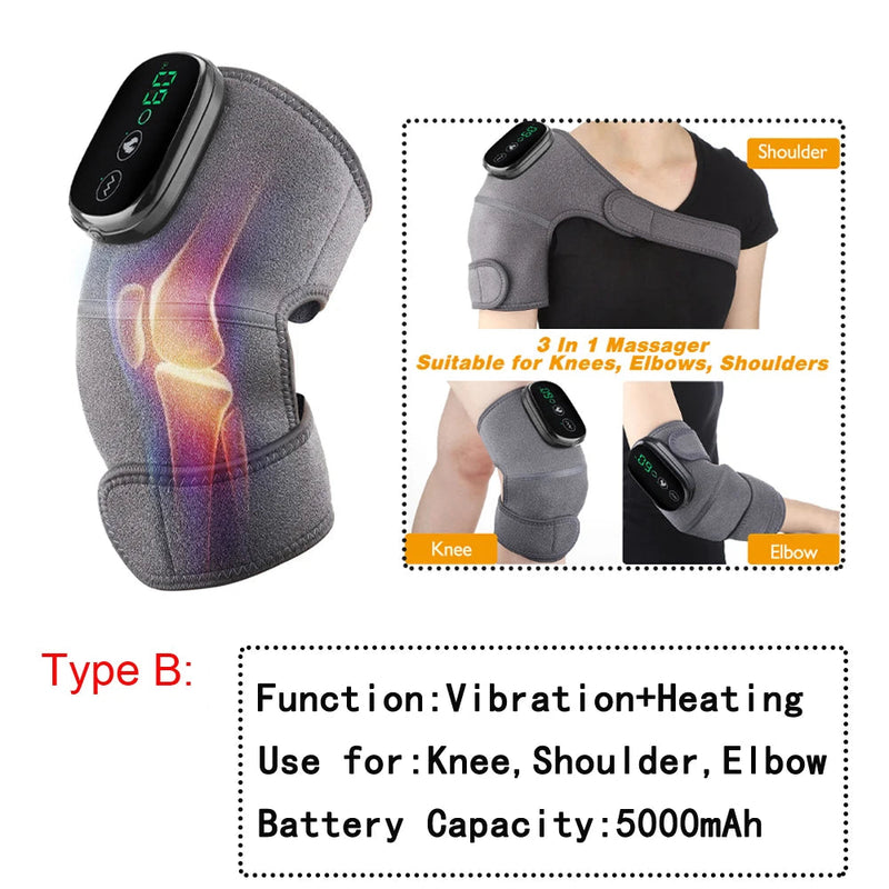 Heating Knee Massage Pad Protection Red Light Physiotherapy Vibrador Joint Pain Relief Instrument Swelling Arthritis Leg Elbow-Health Wisdom™