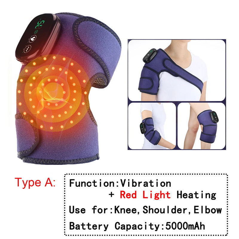 Heating Knee Massage Pad Protection Red Light Physiotherapy Vibrador Joint Pain Relief Instrument Swelling Arthritis Leg Elbow-Health Wisdom™