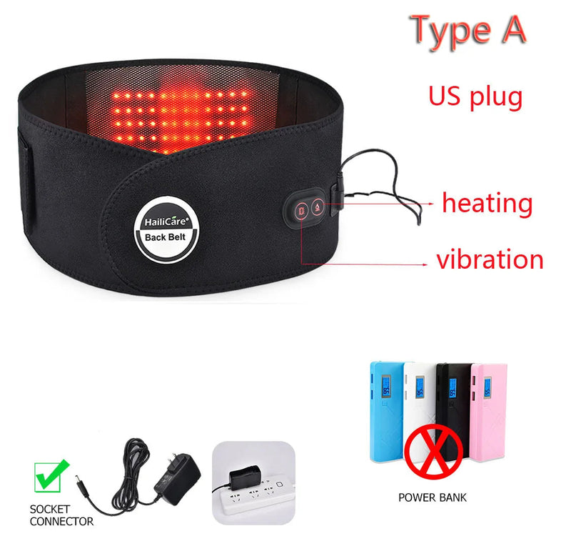 Heating Massage Belt Decompression Lumbar Back Waist Massager Support Vibration Physiotherapy Spine Protect Pain Relief-Health Wisdom™