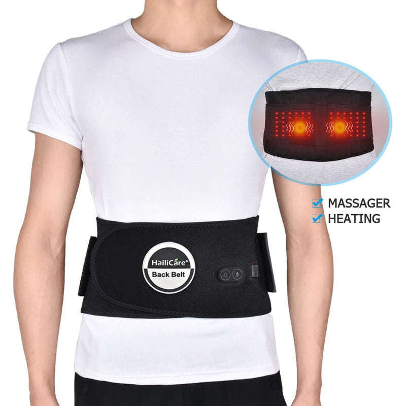 Heating Massage Belt Decompression Lumbar Back Waist Massager Support Vibration Physiotherapy Spine Protect Pain Relief-Health Wisdom™