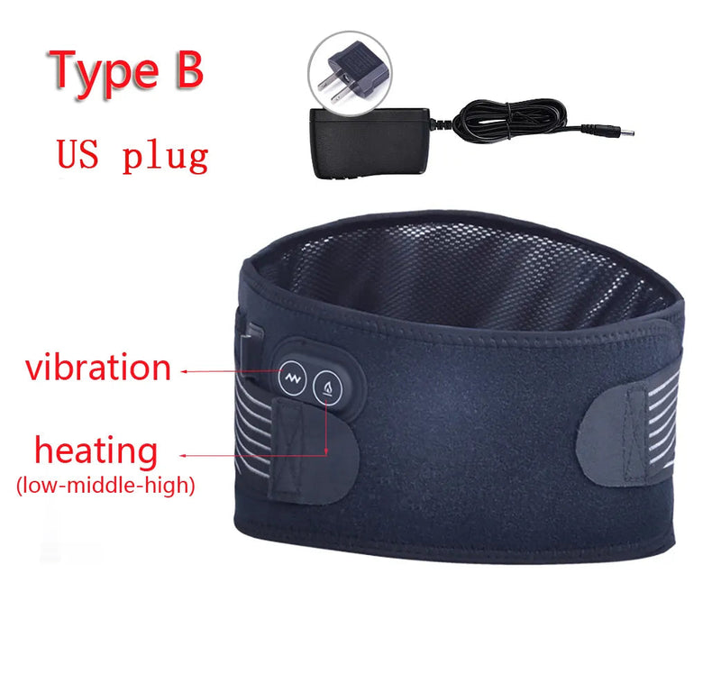 Heating Massage Belt Decompression Lumbar Back Waist Massager Support Vibration Physiotherapy Spine Protect Pain Relief-Health Wisdom™