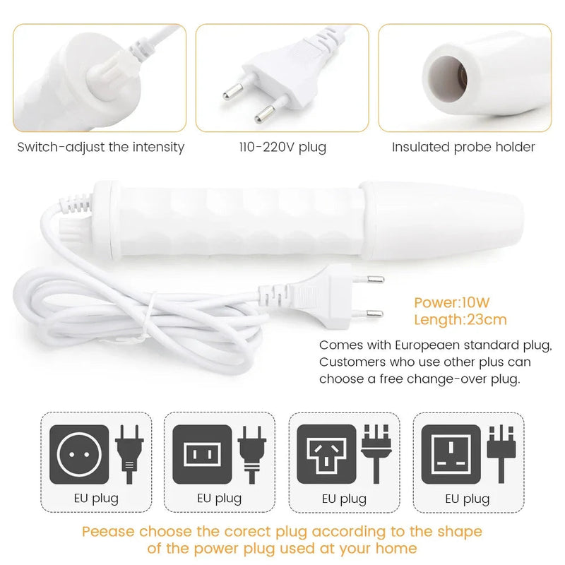 High Frequency Electrode Wand Machine Handheld Skin Tightening Acne Spot Wrinkles Remover Beauty Therapy Puffy Eyes Facial Care-Health Wisdom™