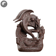 Home Decor Ornaments Purple Clay Dragon Backflow Incense Burner Pterosaur Incense Stick Holder Censer Office Feng Shui Decor-Health Wisdom™