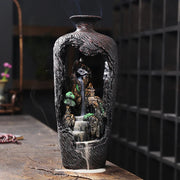 Home Decor Vase Design Ornament Resin Handiwork Lucky Fengshui Waterfall Backflow Incense Burner Censer-Health Wisdom™
